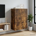 vidaXL Armoire Murale 66 x 34 5 x 90 cm Bois d'ingénierie Chêne fumé