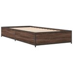 vidaXL Cadre de lit chêne marron 100x200 cm bois d'ingénierie et métal
