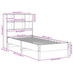vidaXL Lit bibliothèque sans matelas blanc 90x200cm bois de pin massif