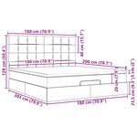 VidaXL Cadre de lit ottoman et matelas gris clair 180x200cm velours