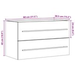 vidaXL Armoire de lavabo gris béton 80x38 5x48 cm bois ingénierie