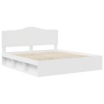 vidaXL Cadre de lit avec tête de lit Blanc 200 x 200 cm Pin massif