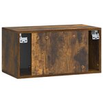 vidaXL Meuble TV mural Chêne fumé 59 5 x 31 x 30 cm Bois d'ingénierie