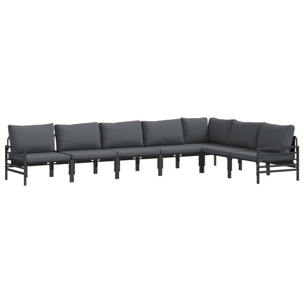 vidaXL Ensemble de canapé de jardin 7 Pièces Anthracite Acier