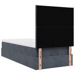 vidaXL Cadre de lit ottoman et matelas gris foncé 90x200 cm velours