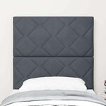 vidaXL Tête de lit LED avec reliefs en diamants gris foncé  80 cm  en velours.