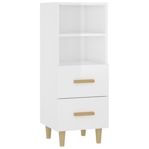 vidaXL Buffet Blanc brillant 34 5x34x90 cm Bois d'ingénierie