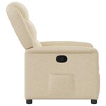 vidaXL Fauteuil inclinable Crème Tissu