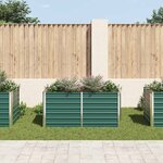 vidaXL Jardinière 160 x 80 x 77 cm Acier galvanisé Vert