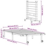 vidaXL Cadre de lit sans matelas pliable noir 90x190 cm acier