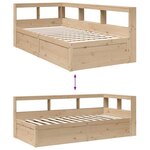 vidaXL Lit bibliothèque sans matelas 90x200 cm bois de pin massif