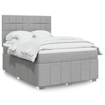 vidaXL Sommier à lattes de lit avec matelas Gris clair 140x200cm Tissu