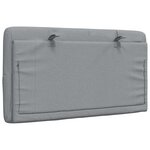 vidaXL Coussin de tête de lit gris clair 90 cm tissu