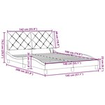 vidaXL Cadre de lit avec LED sans matelas noir 140x190 cm tissu