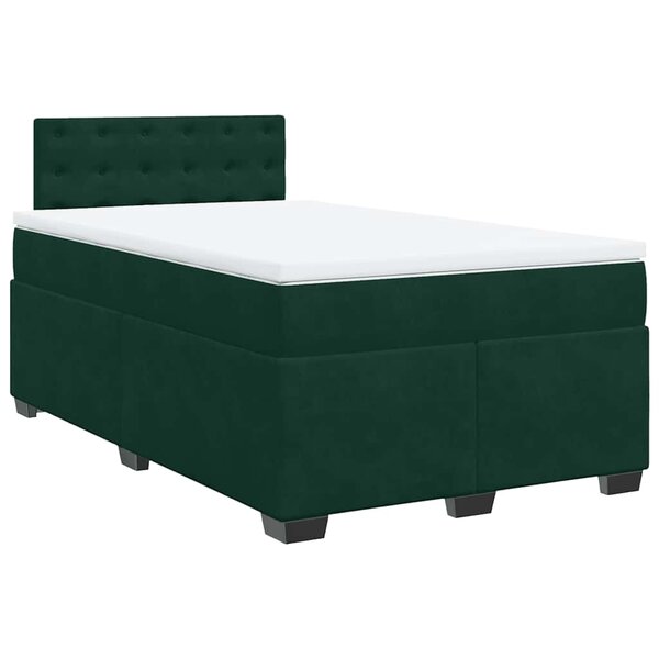 vidaXL Sommier à lattes de lit avec matelas vert foncé 120x190 cm