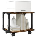 vidaXL Support d'imprimante à 2 niveaux chêne fumé 41x28x33 5 cm