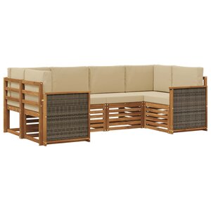 vidaXL Ensemble de canapés d'extérieur 5 pc Naturel