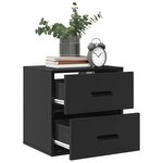 vidaXL Table de chevet murale noir 40x31x39 5 cm