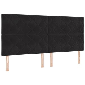 vidaXL Lit à ressorts avec matelas Noir 200 x 200 cm Velours