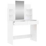 vidaXL Coiffeuse avec miroir blanc 96x39x142 cm