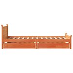 vidaXL Cadre de lit sans matelas cire marron 100x200cm bois pin massif