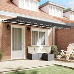 vidaXL Auvent Rétractable Anthracite 350 x 200 cm tissu