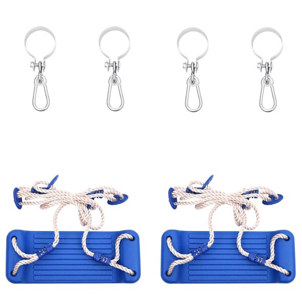 vidaXL Sièges de balançoire avec cordes 2 Pièces bleu 38x16 cm PE
