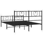 vidaXL Cadre de lit métal sans matelas avec pied de lit noir 150x200cm