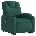 vidaXL Fauteuil inclinable de massage électrique Vert foncé Tissu