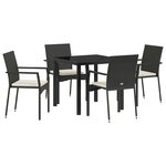 vidaXL Ensemble de salle à manger pour jardin 5 Pièces Noir Poly rotin