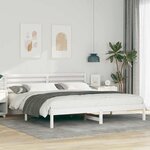 vidaXL Cadre de lit Blanc 200 x 200 cm Bois massif en pin