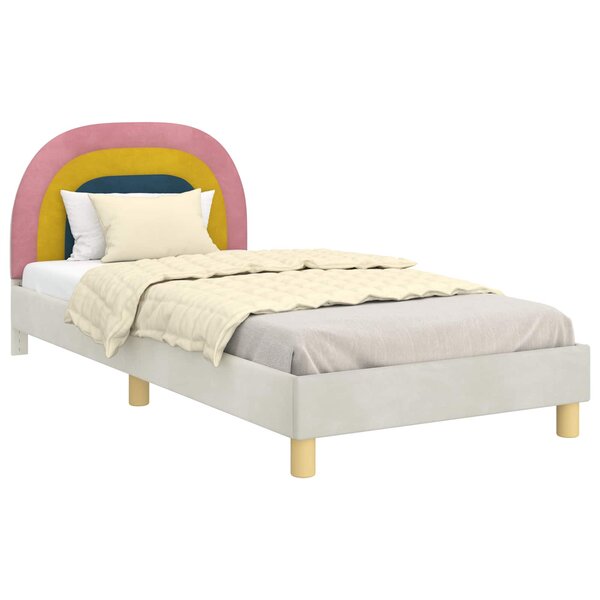 vidaXL Cadre de lit pour enfants avec tête de lit Crème 90 x 190 cm