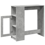 vidaXL Table de bar avec étagères gris béton bois d'ingénierie