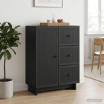 vidaXL Buffet avec tiroir Noir 66 x 34 5 x 90 cm Bois d'ingénierie