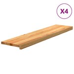 vidaXL Marches d'escalier 4 Pièces marron clair 110x30x2 cm chêne massif