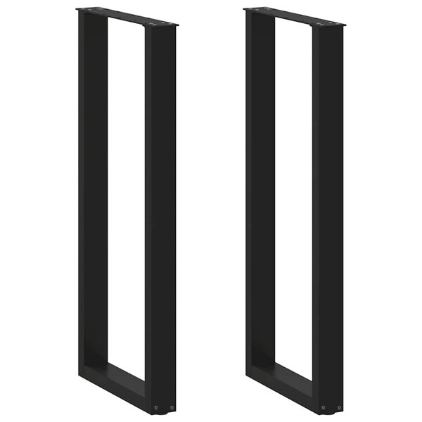 vidaXL Pieds de table de bar en U  2 pièces  noir  50 x (110-111) cm  acier