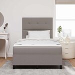 vidaXL Lit à ressorts avec tête de lit Taupe 120 x 200 cm tissu