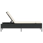 vidaXL Chaise longue avec coussin noir résine tressée
