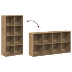 vidaXL Bibliothèque chêne artisanal 66x30x130 cm bois d'ingénierie