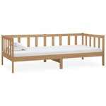 vidaXL Lit de repos et matelas 90x200cm Marron miel Bois de pin massif