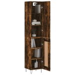 vidaXL Buffet haut Chêne fumé 34 5x34x180 cm Bois d'ingénierie