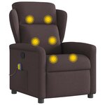 vidaXL Fauteuil de massage inclinable Marron foncé Tissu