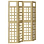 vidaXL Écran de confidentialité extérieur - 4 panneaux en bois de pin traité