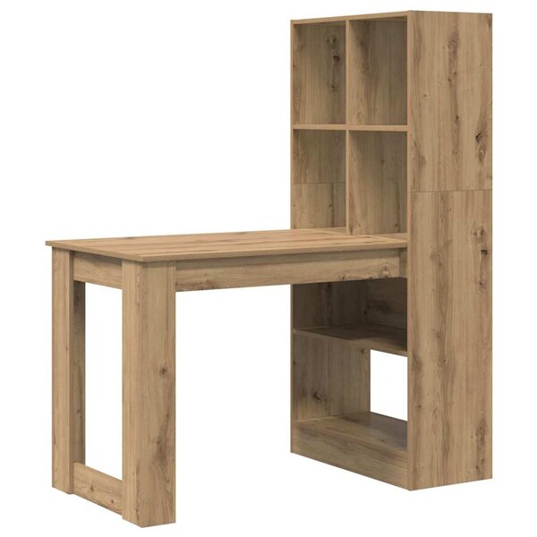 vidaXL Bureau Chêne artisanal 122 x 67 x 145 cm Bois d'ingénierie