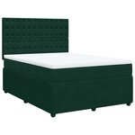 vidaXL Sommier à lattes de lit et matelas Vert foncé 140x200cm Velours