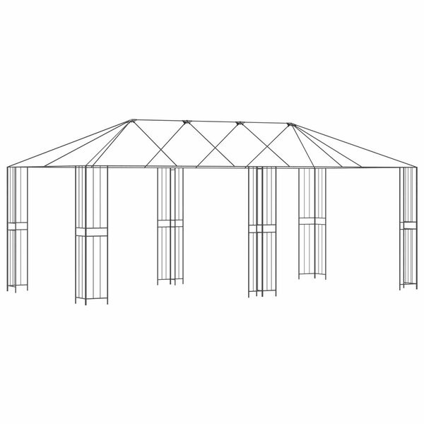 vidaXL Cadre de Gazebo 6 x 3 m Noir Acier