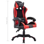 vidaXL Fauteuil de jeux vidéo avec LED RVB Rouge et noir Similicuir