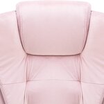 Chaise fauteuil siège de bureau informatique étude de massage Rosevelours rose 02_0024021