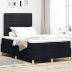 vidaXL Lit à ressorts avec matelas & LED Noir 120x200 cm Tissu