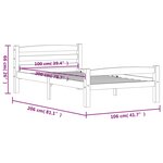 vidaXL Cadre de lit sans matelas gris foncé pin massif 100x200 cm